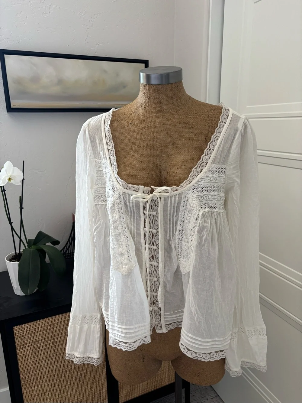 Free People sheer ivory